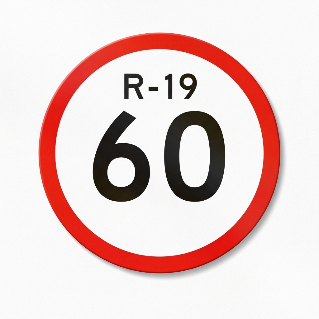 Placa R-19 Velocidade Máxima